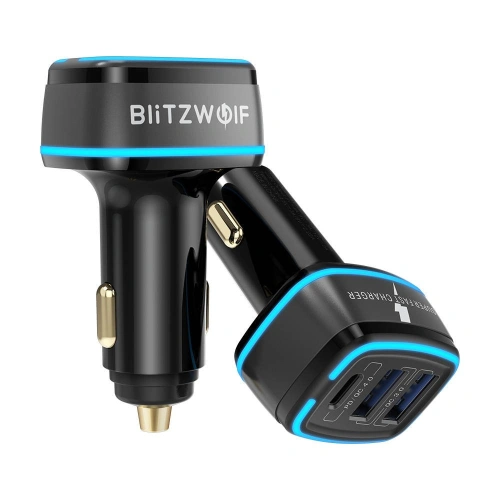 Buy Blitzwolf BW-SD7 car charger, 2x USB, USB-C, 80W (black) - BLZ430BLK - {ean13} - Home Screen Store Europe
