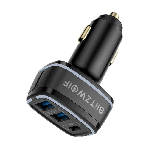 Buy Blitzwolf BW-SD7 car charger, 2x USB, USB-C, 80W (black) - BLZ430BLK - {ean13} - Home Screen Store Europe