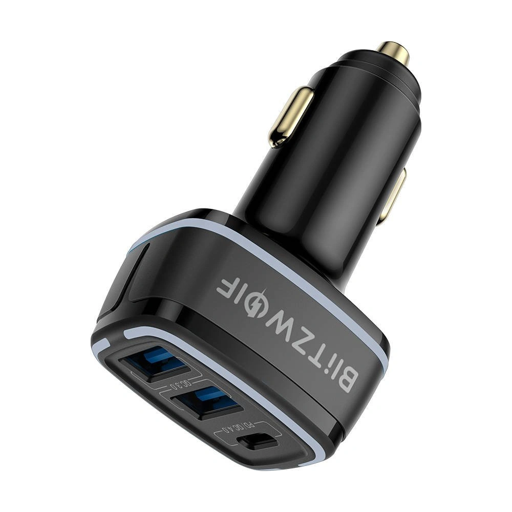 Ładowarka samochodowa Blitzwolf BW-SD7, 2x USB, USB-C, 80W (czarna)