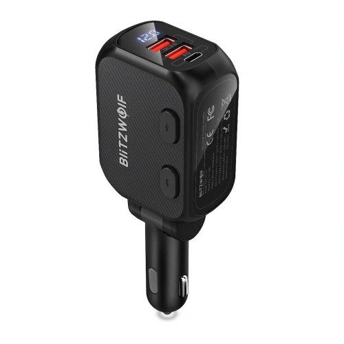 Kup Încărcător auto BlitzWolf BW-CLA1, 2x priză de brichetă, 2xUSB, USB-C, 150W (neagră) - BLZ431BLK - {ean13} - Sklep Home Screen