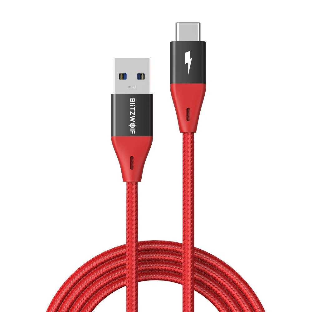 Kabel USB do USB-C BlitzWolf BW-TC22 3A, 20W, 0.9m (czerwony)