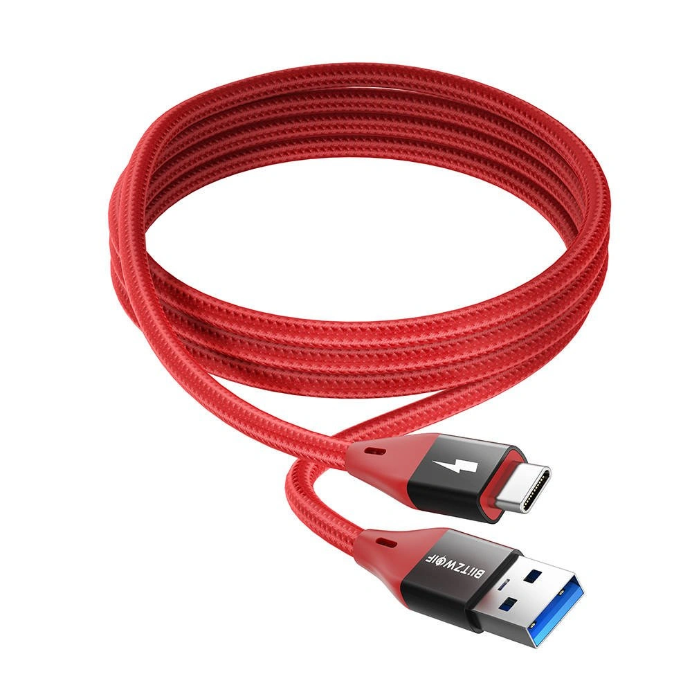 Kabel USB do USB-C BlitzWolf BW-TC22 3A, 20W, 0.9m (czerwony)