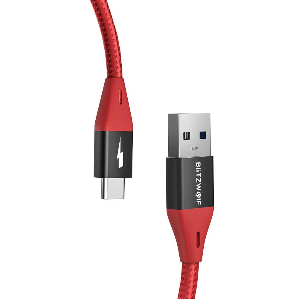 Kabel USB do USB-C BlitzWolf BW-TC22 3A, 20W, 0.9m (czerwony)