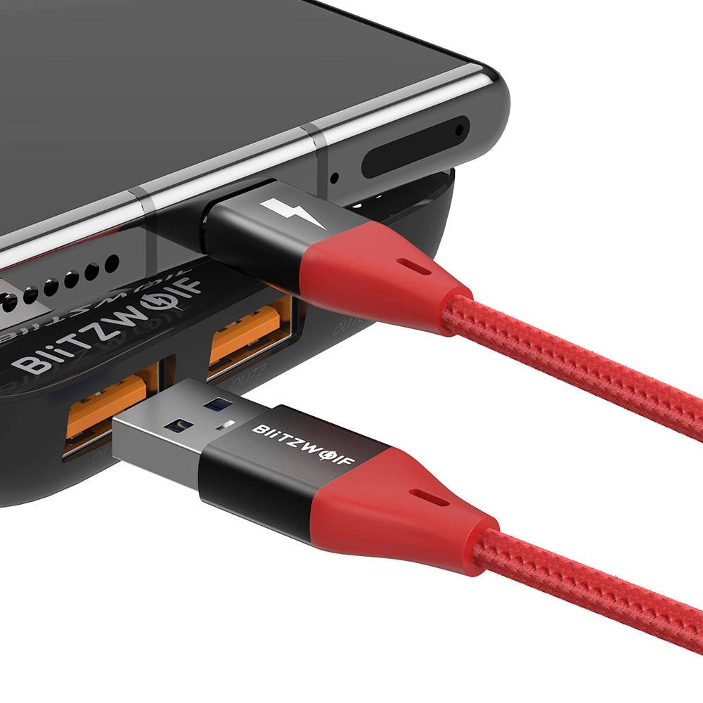 Kabel USB do USB-C BlitzWolf BW-TC22 3A, 20W, 0.9m (czerwony)