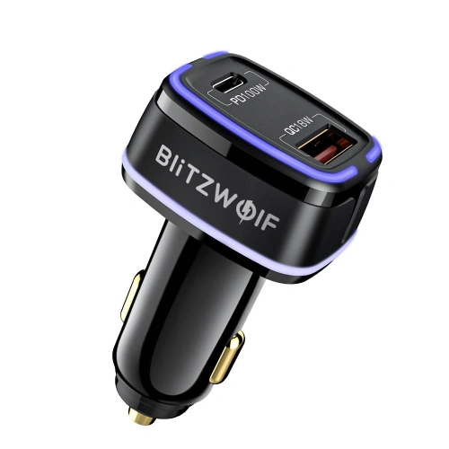 Kup Încărcător auto Blitzwolf BW-SD8, USB, USB-C, 100W (negru) - BLZ453BLK - {ean13} - Sklep Home Screen
