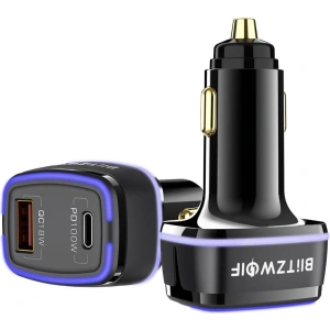 Kup Încărcător auto Blitzwolf BW-SD8, USB, USB-C, 100W (negru) - BLZ453BLK - {ean13} - Sklep Home Screen