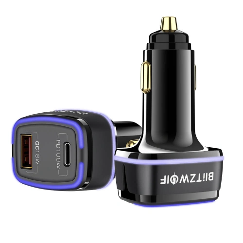 Kup Încărcător auto Blitzwolf BW-SD8, USB, USB-C, 100W (negru) - BLZ453BLK - {ean13} - Sklep Home Screen