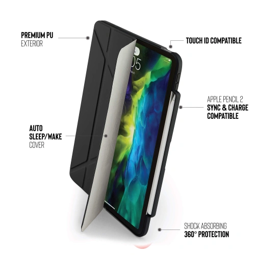 Kup Etui Pipetto Origami No3 Pencil Case Apple iPad Air 10.9 2020/2022 (4. a 5. generace) / iPad Air 11 2024 (6. generace) (černý) - PIP022BLK - {ean13} - Sklep Home Screen