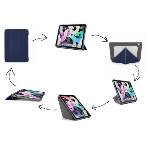 Kup Etui Pipetto Origami No2 Shield Apple iPad Air 10.9 2020/2022 (4. és 5. generáció) / iPad Air 11 2024 (6. generáció) (sötétkék) - PIP028NAV - {ean13} - Sklep Home Screen