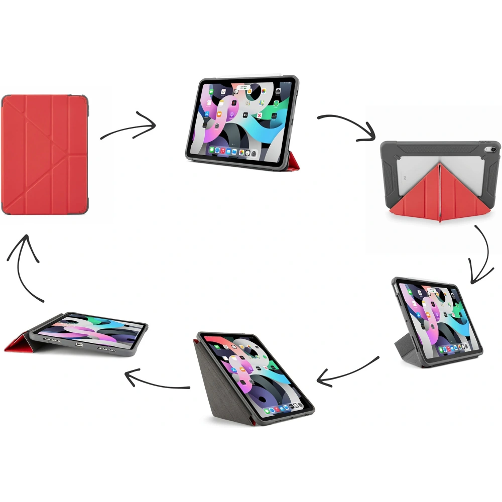 Etui Pipetto Origami Apple iPad Air 10.9 2020/2022 (4. i 5. generacji) / iPad Air 11 2024 (6. generacji) (czerwony)