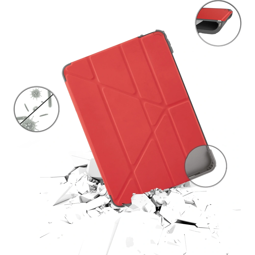 Etui Pipetto Origami Apple iPad Air 10.9 2020/2022 (4. i 5. generacji) / iPad Air 11 2024 (6. generacji) (czerwony)