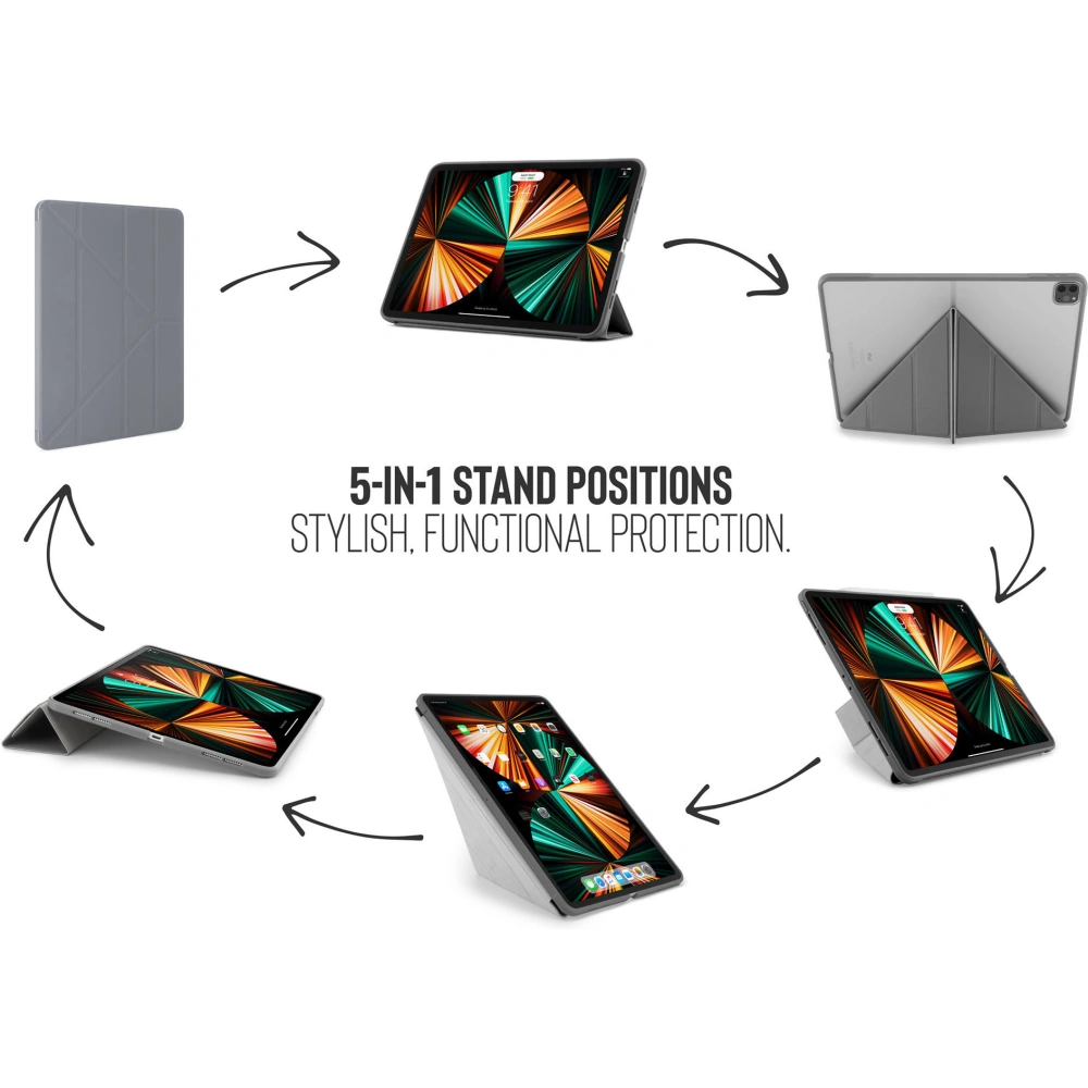 Etui Pipetto Origami No1 Original TPU Apple iPad Pro 12.9 2018/2020/2021 (3., 4. i 5. generacji) (ciemnoszary)