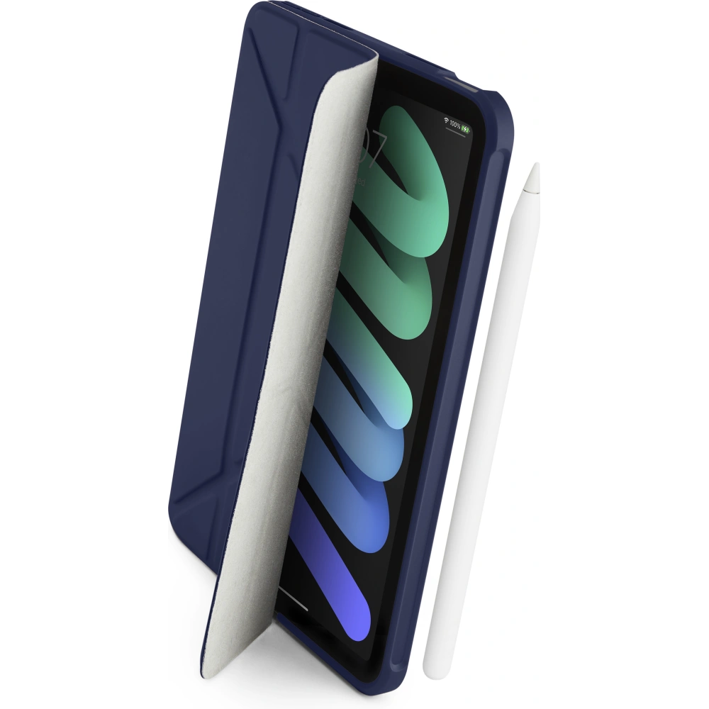 Etui Pipetto Origami No1 Original TPU Apple iPad mini 2021 (6. generacji) / iPad mini 8.3" 2024 (7. generacji) (granatowe)