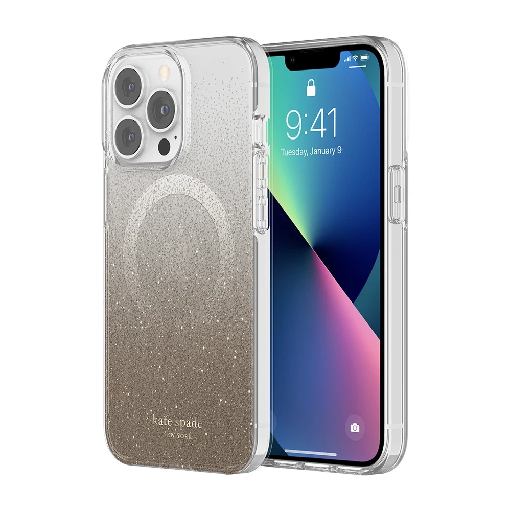 Etui Kate Spade New York MagSafe Apple iPhone 13 Pro (Champagne Ombre Glitter)