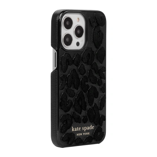 Kup Kate Spade New York Wrap tok Apple iPhone 13 Pro (Leopárd bolyhos fekete) - KAT017LEOFLOBLK - {ean13} - Sklep Home Screen