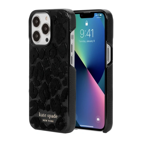 Kup Case Kate Spade New York Wrap für Apple iPhone 13 Pro (Leopard Flocked Schwarz) - KAT017LEOFLOBLK - {ean13} - Sklep Home Screen