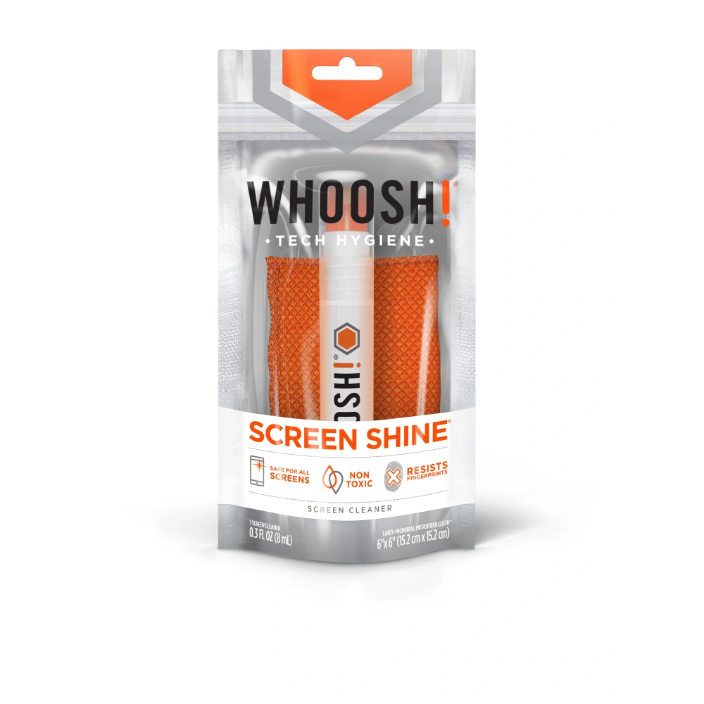 Spray do czyszczenia ekranów Whoosh Pocket 8ml + ściereczka z mikrofibry