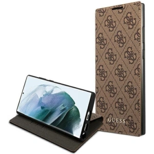 Kup Case Guess GUBKS22LG4GFBR Samsung Galaxy S22 Ultra braun/brown Buch 4G Metall Gold Logo - GUE1616BR - {ean13} - Sklep Home Screen
