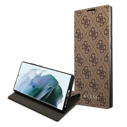 Kup Etui Guess GUBKS22LG4GFBR Samsung Galaxy S22 Ultra barna/brown könyv 4G Fém Arany Logó - GUE1616BR - {ean13} - Sklep Home Screen