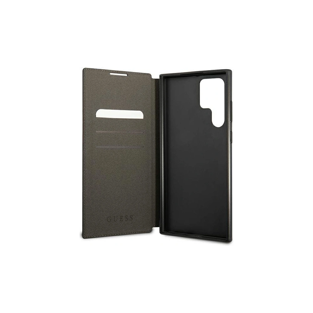 Etui Guess GUBKS22LG4GFGR Samsung Galaxy S22 Ultra szary/grey book 4G Metal Gold Logo