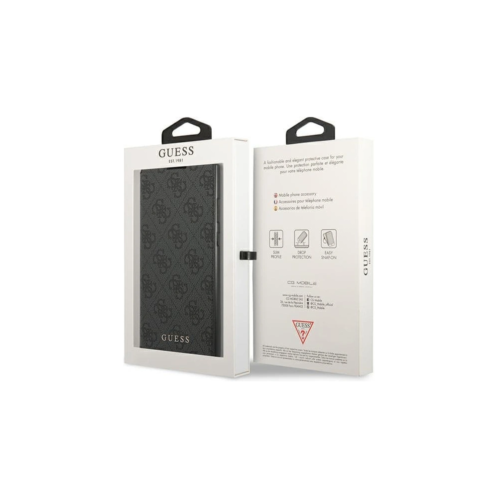 Etui Guess GUBKS22LG4GFGR Samsung Galaxy S22 Ultra szary/grey book 4G Metal Gold Logo