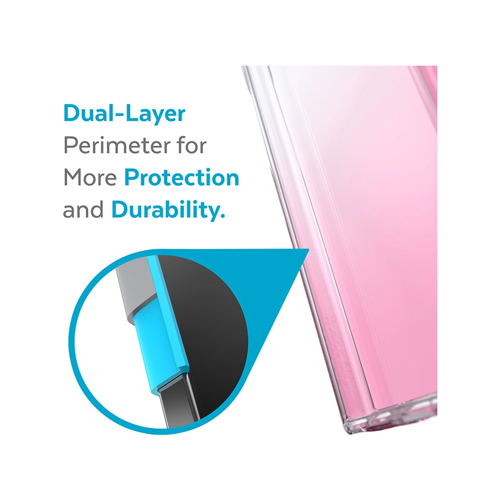 Etui Speck Presidio Perfect-Clear Ombre MICROBAN Samsung Galaxy S22 Ultra (Clear/Vintage Rose)