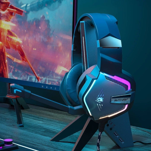 Kup Căști de gaming BlitzWolf BW-GH1 Pro, AUX, USB 5.1 (negre) - BLZ454BLK - {ean13} - Sklep Home Screen