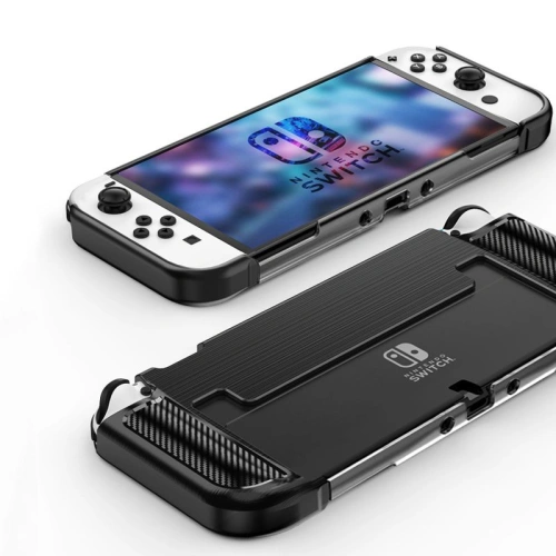 Kup Etui Tech-Protect TPUCarbon Nintendo Switch Oled Černá - THP875BLK - {ean13} - Sklep Home Screen