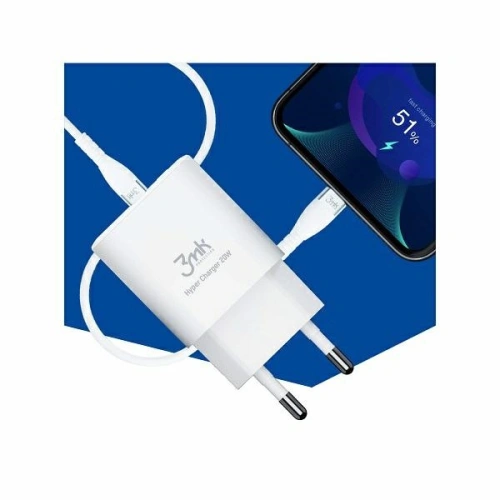 Kup Încărcătorul de rețea 3MK HyperCharger 20W USB-C + USB-A PD 3.0 QC 3.0 alb - 3MK2620 - {ean13} - Sklep Home Screen