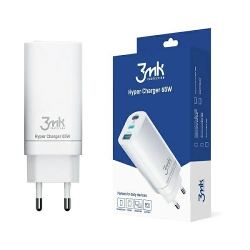 Kup Încărcătorul de rețea 3MK HyperCharger 65W 2xUSB-C + USB-A GaN PD 3.0 QC 4.0 alb - 3MK2621 - {ean13} - Sklep Home Screen