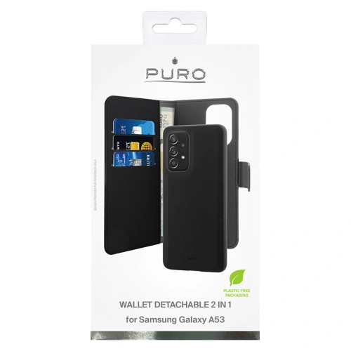 Etui PURO Wallet Detachable 2w1 Samsung Galaxy A53 (černý)