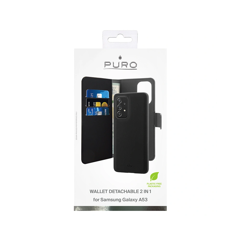 Etui PURO Wallet Detachable 2w1 Samsung Galaxy A53 (czarny)