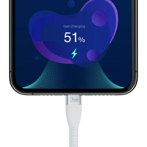 Kabel 3MK HyperSilicone USB-C - Lightning MFI 20W 3A 1m weiß