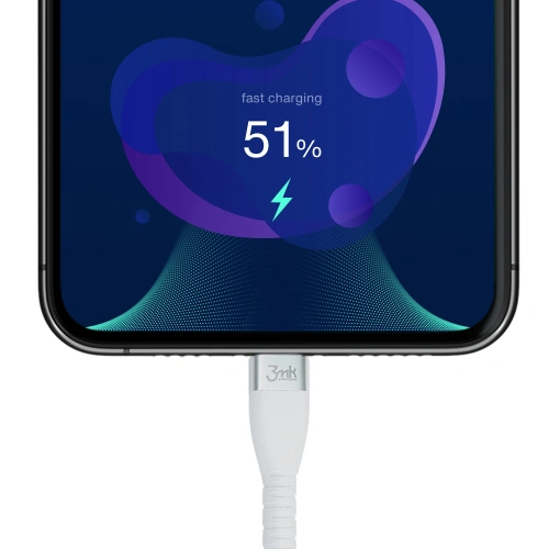 Kup Cablul 3MK HyperSilicone USB-C - Lightning MFI 20W 3A 1m alb - 3MK2623 - {ean13} - Sklep Home Screen