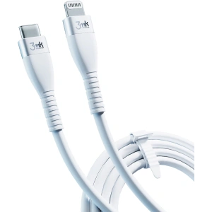 Kabel 3MK HyperSilicone USB-C - Lightning MFI 20W 3A 1m weiß