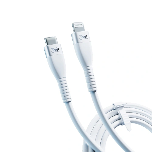 Kup Cablul 3MK HyperSilicone USB-C - Lightning MFI 20W 3A 1m alb - 3MK2623 - {ean13} - Sklep Home Screen