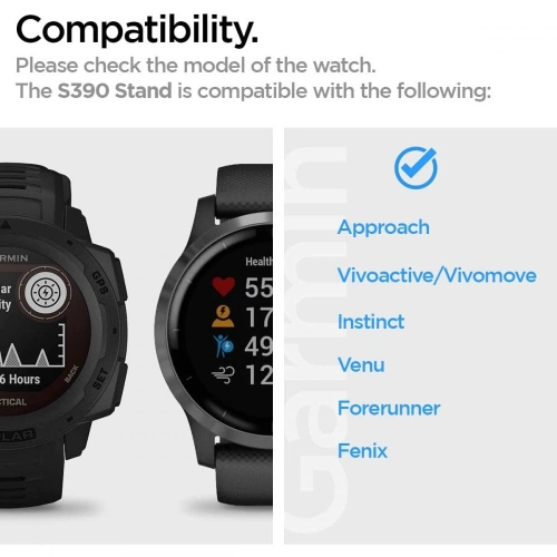Kup Óra tartó Spigen S390 Garmin Óra Tartó Fekete - SPN2162BLK - {ean13} - Sklep Home Screen