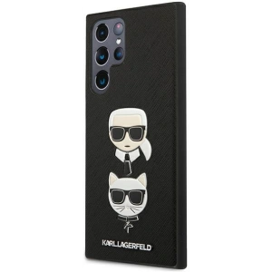 Kup Case Karl Lagerfeld KLHCS22LSAKICKCBK Samsung Galaxy S22 Ultra schwarz/black Saffiano Karl & Choupette Kopf - KLD837BLK - {ean13} - Sklep Home Screen