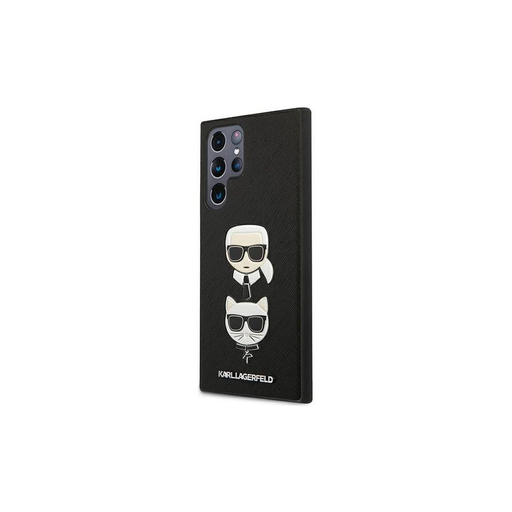 Etui Karl Lagerfeld KLHCS22LSAKICKCBK Samsung Galaxy S22 Ultra czarny/black Saffiano Karl & Choupette Head