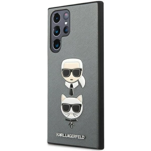 Kup Case Karl Lagerfeld KLHCS22LSAKICKCSL Samsung Galaxy S22 Ultra silber/silver Saffiano Karl & Choupette Kopf - KLD838SLV - {ean13} - Sklep Home Screen