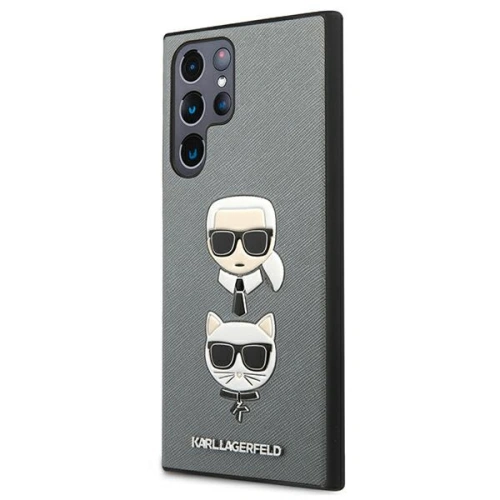 Kup Etui Karl Lagerfeld KLHCS22LSAKICKCSL Samsung Galaxy S22 Ultra argintiu/silver Saffiano Karl & Choupette Head - KLD838SLV - {ean13} - Sklep Home Screen