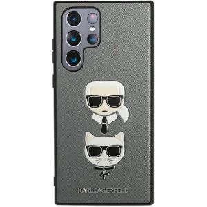 Kup Case Karl Lagerfeld KLHCS22LSAKICKCSL Samsung Galaxy S22 Ultra silber/silver Saffiano Karl & Choupette Kopf - KLD838SLV - {ean13} - Sklep Home Screen