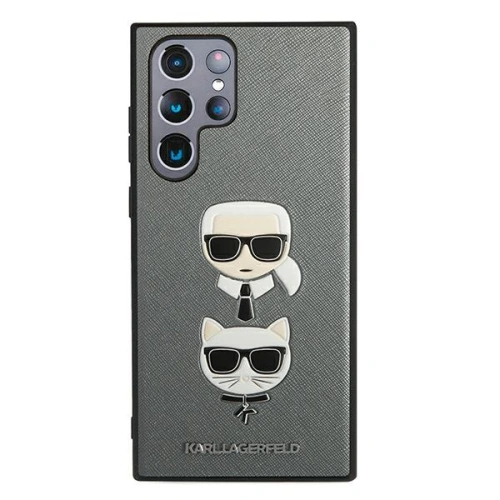 Kup Etui Karl Lagerfeld KLHCS22LSAKICKCSL Samsung Galaxy S22 Ultra argintiu/silver Saffiano Karl & Choupette Head - KLD838SLV - {ean13} - Sklep Home Screen