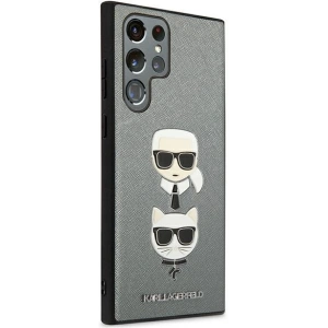 Kup Case Karl Lagerfeld KLHCS22LSAKICKCSL Samsung Galaxy S22 Ultra silber/silver Saffiano Karl & Choupette Kopf - KLD838SLV - {ean13} - Sklep Home Screen