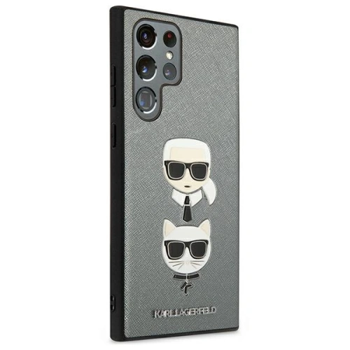 Kup Etui Karl Lagerfeld KLHCS22LSAKICKCSL Samsung Galaxy S22 Ultra ezüst/silver Saffiano Karl & Choupette Head - KLD838SLV - {ean13} - Sklep Home Screen
