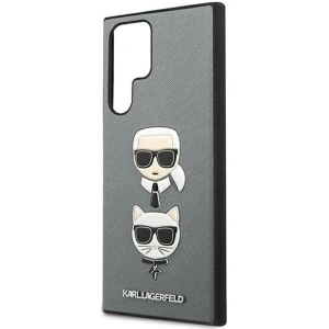Kup Case Karl Lagerfeld KLHCS22LSAKICKCSL Samsung Galaxy S22 Ultra silber/silver Saffiano Karl & Choupette Kopf - KLD838SLV - {ean13} - Sklep Home Screen