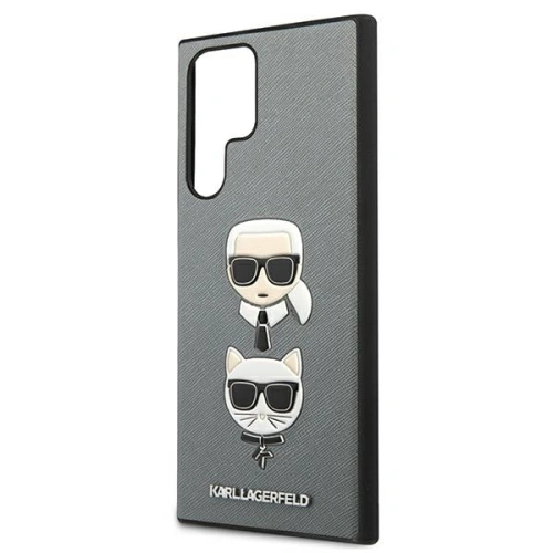 Kup Etui Karl Lagerfeld KLHCS22LSAKICKCSL Samsung Galaxy S22 Ultra argintiu/silver Saffiano Karl & Choupette Head - KLD838SLV - {ean13} - Sklep Home Screen