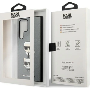 Kup Case Karl Lagerfeld KLHCS22LSAKICKCSL Samsung Galaxy S22 Ultra silber/silver Saffiano Karl & Choupette Kopf - KLD838SLV - {ean13} - Sklep Home Screen