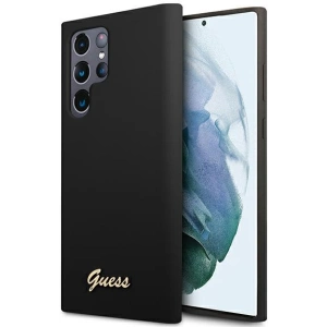 Kup Case Guess GUHCS22LLSLMGBK Samsung Galaxy S22 Ultra schwarz/black hardcase Silikon Script Metall Logo - GUE1622BLK - {ean13} - Sklep Home Screen