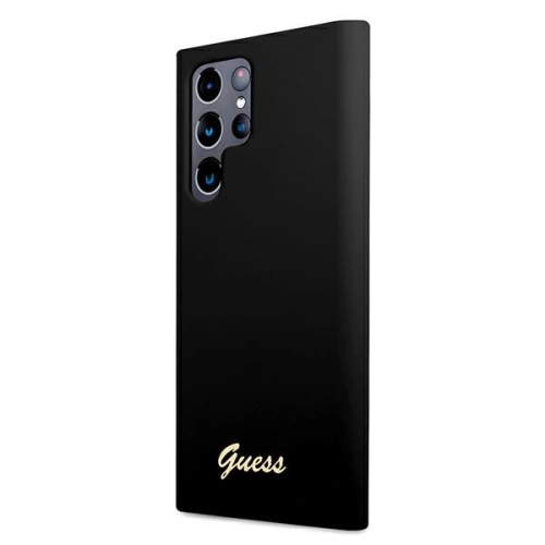Buy Guess GUHCS22LLSLMGBK Samsung Galaxy S22 Ultra black hardcase Silicone Script Metal Logo - GUE1622BLK - {ean13} - Home Screen Store Europe